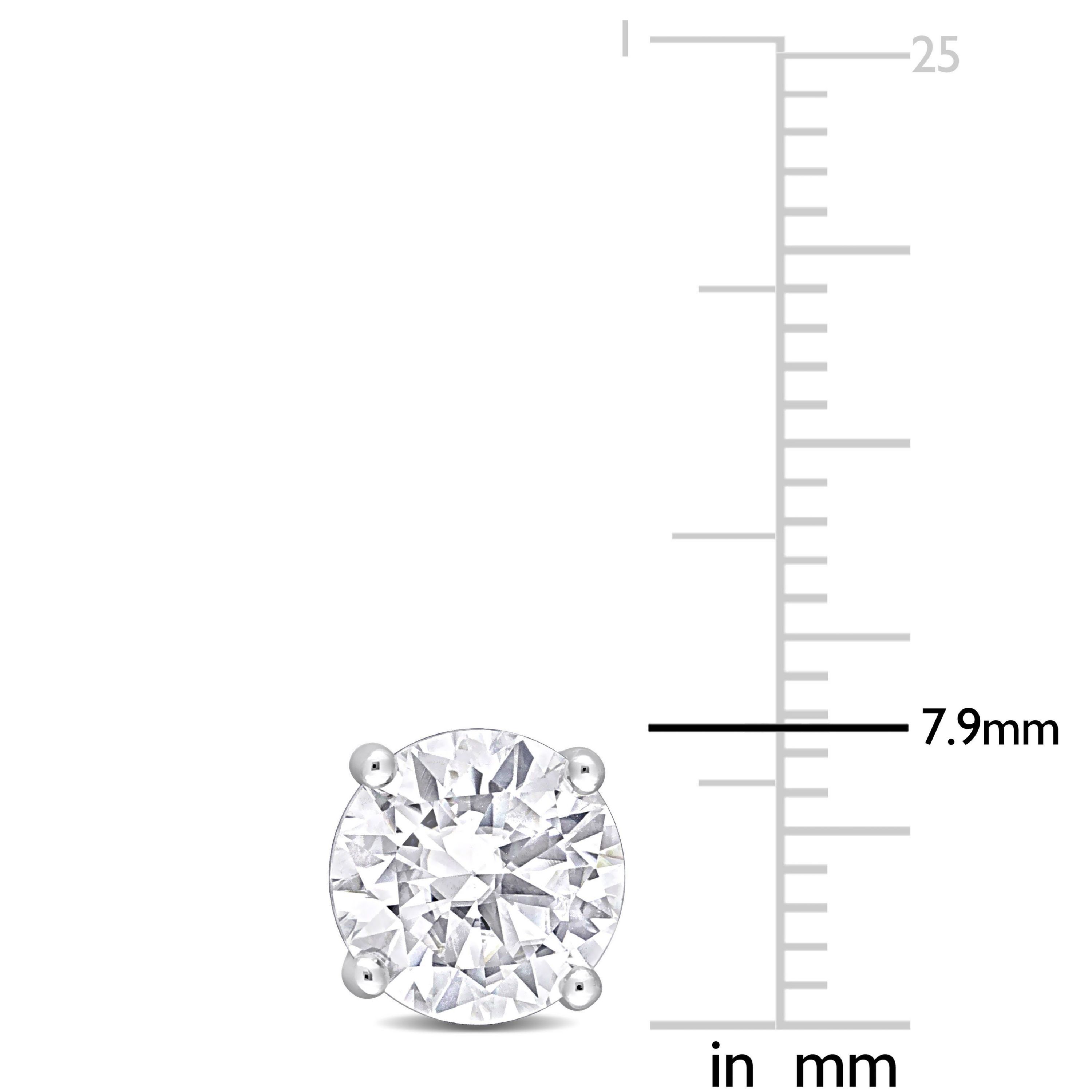 Lab Created 3.75 TGW Created Moissanite Stud Earrings with Heart Detail in Sterling Silver