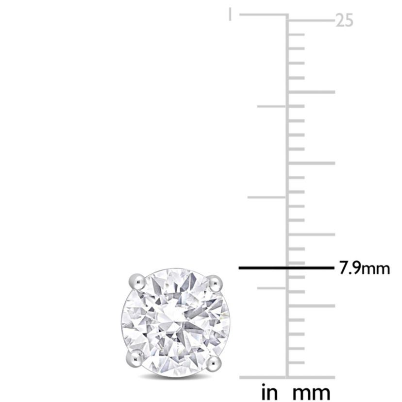 Lab Created 3.75 TGW Created Moissanite Stud Earrings with Heart Detail in Sterling Silver