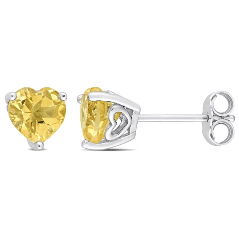 1.4 CT TGW Citrine Post Earrings Silver