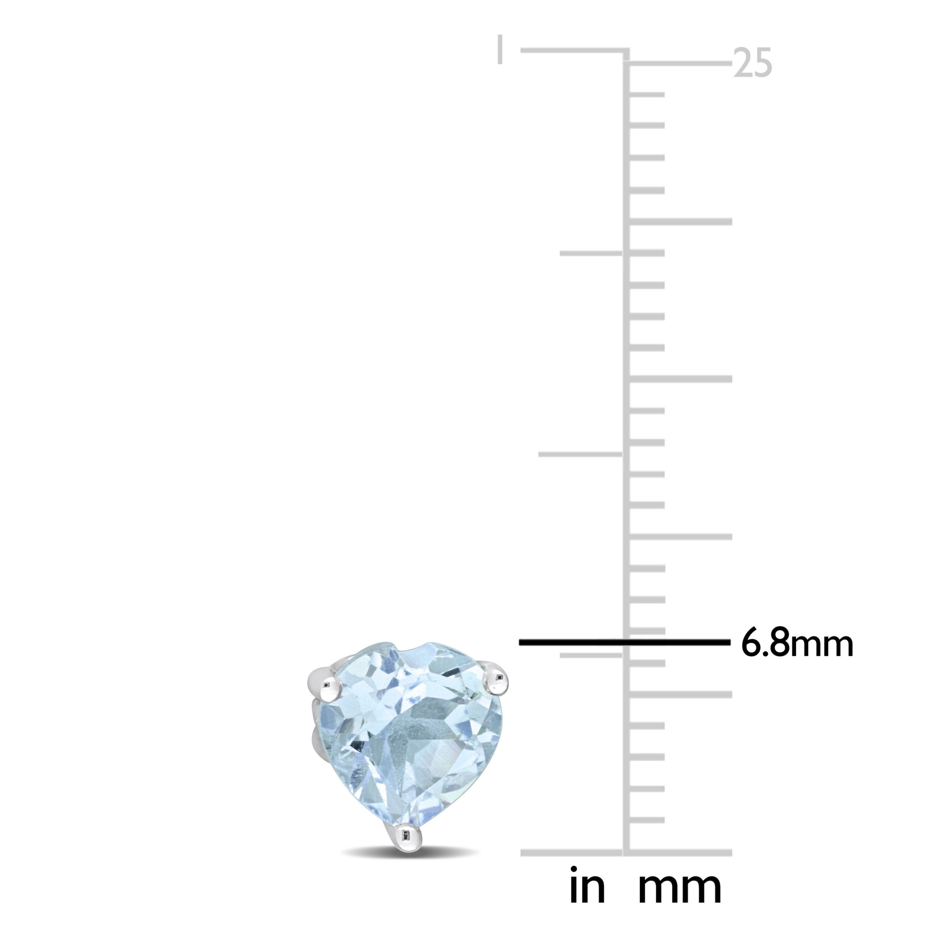 2 CT TGW Heart Shape Sky-Blue Topaz Stud Earrings in Sterling Silver