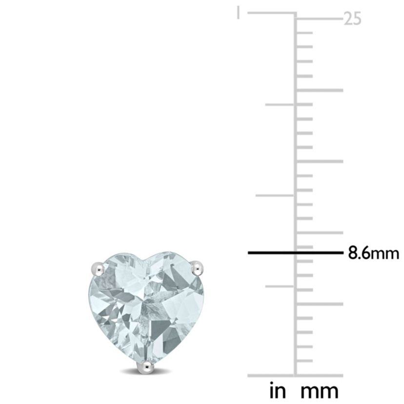 3 CT TGW Aquamarine Post Earrings Silver