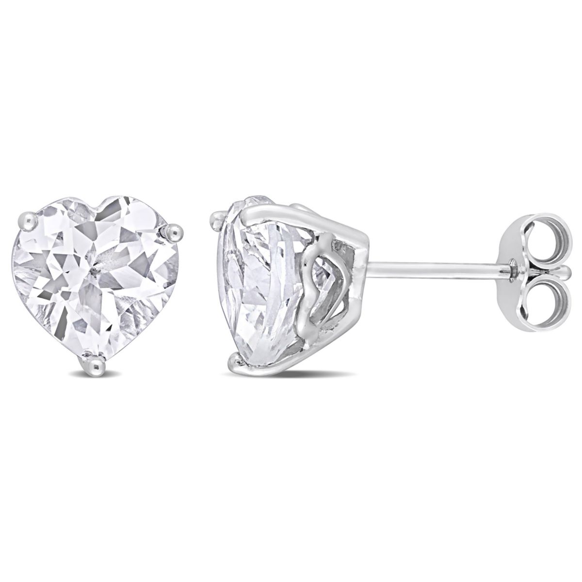 4.37 CT TGW White Topaz Post Earrings Silver