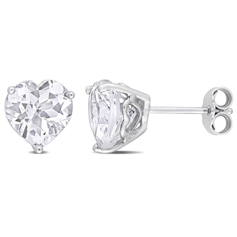 4.37 CT TGW White Topaz Post Earrings Silver