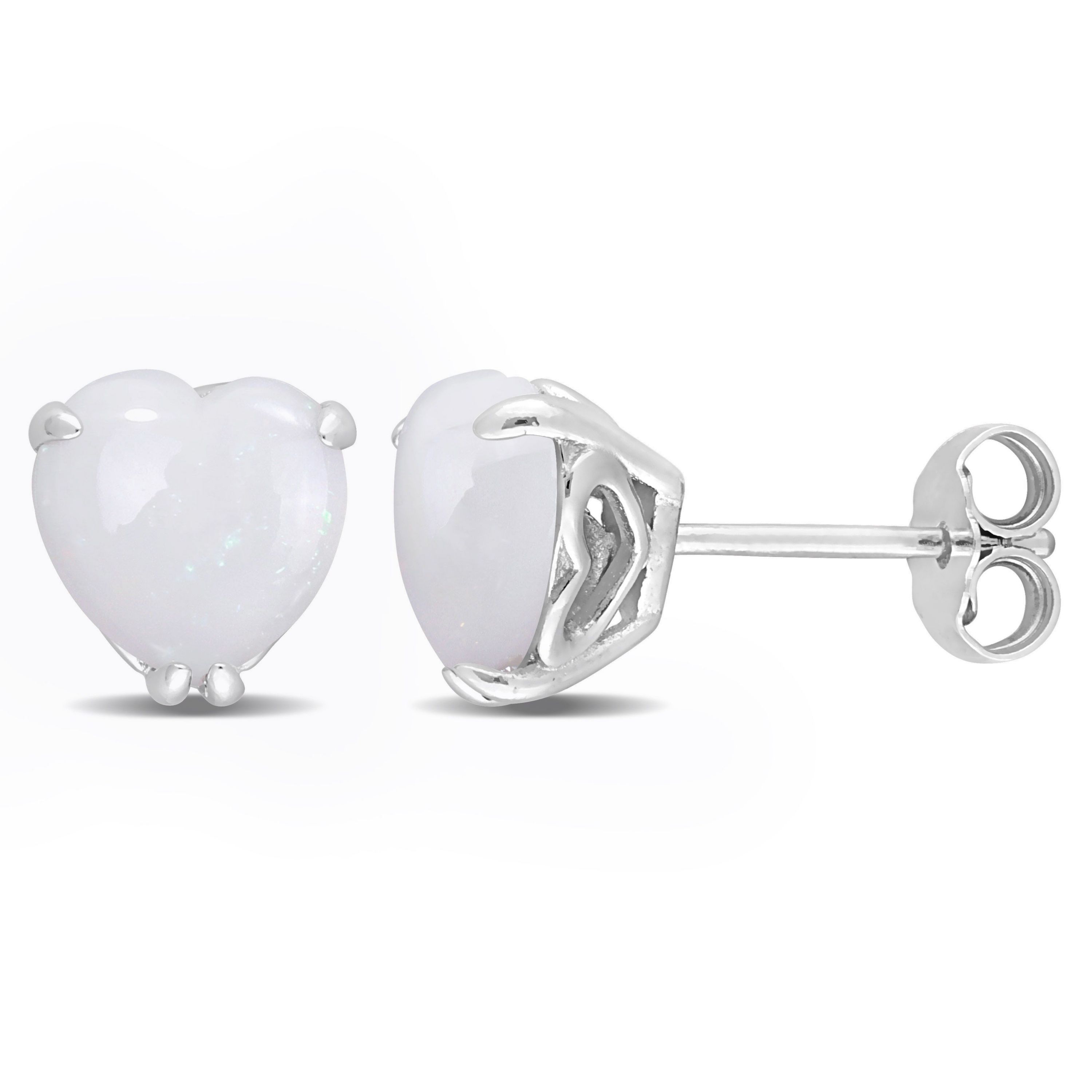 2.4 CT TGW Opal Post Earrings Silver