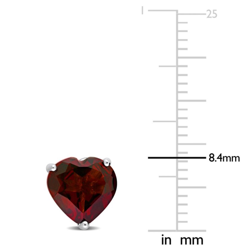 3.88 CT TGW Garnet Post Earrings Silver