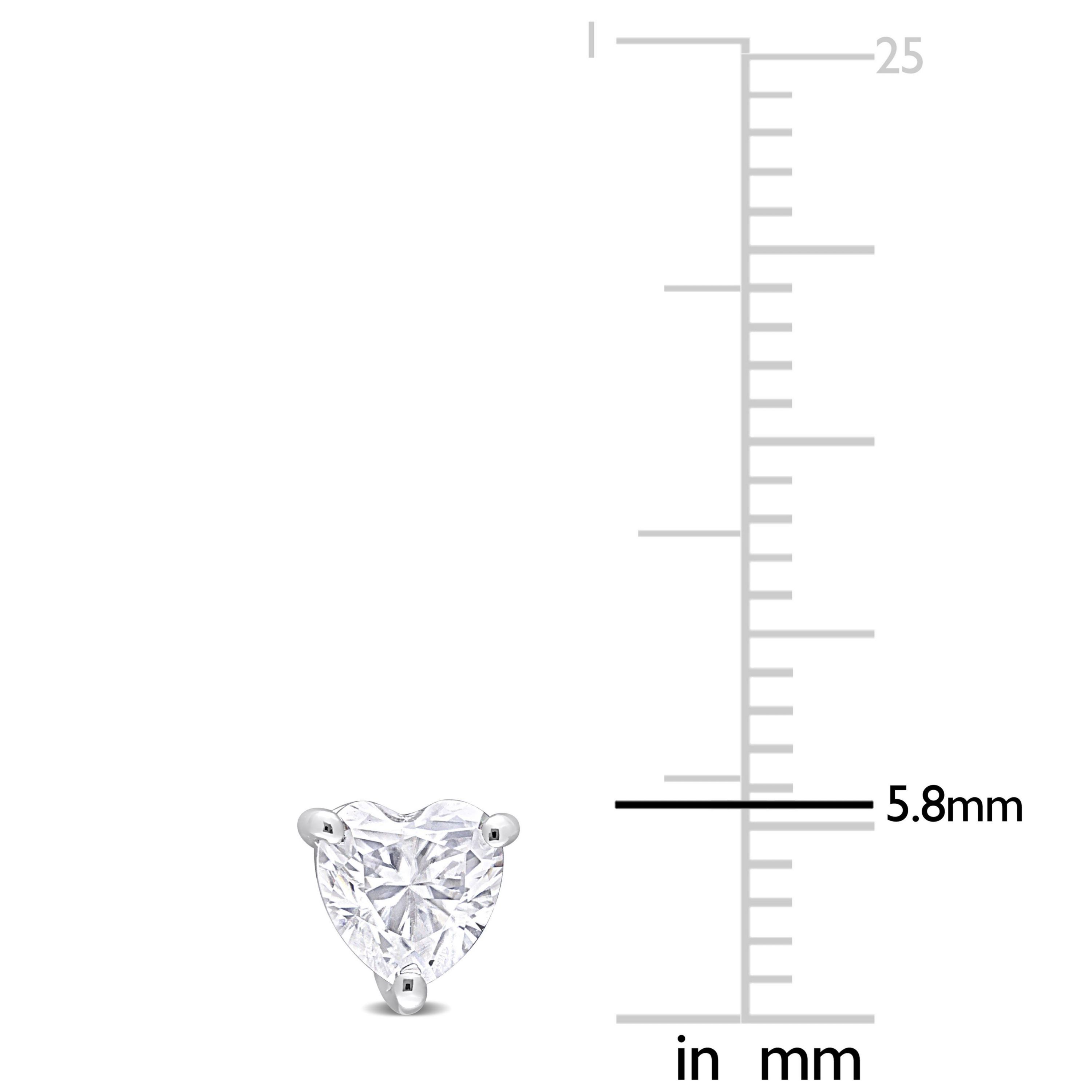 Lab Created 1 CT TGW Created Moissanite-White Post Earrings Silver