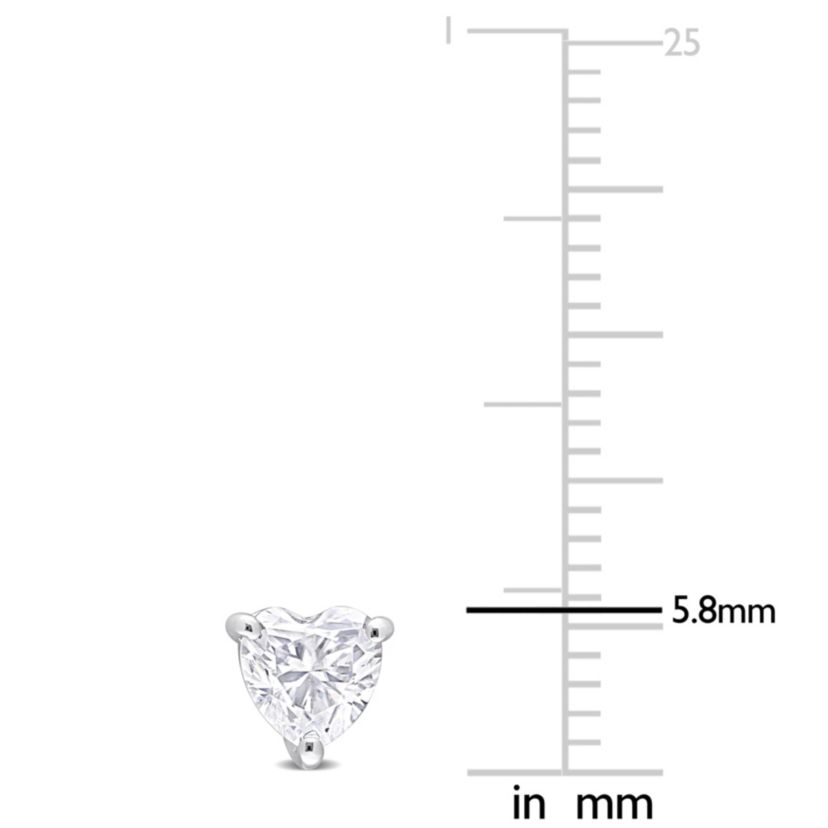 Lab Created 1 CT TGW Created Moissanite-White Post Earrings Silver