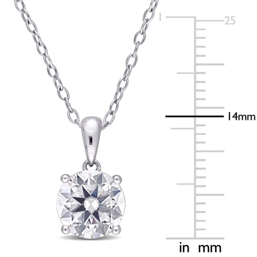 Lab Created 1.84 ct. t.g.w. Created Moissanite Solitaire Pendant with Chain in Sterling Silver