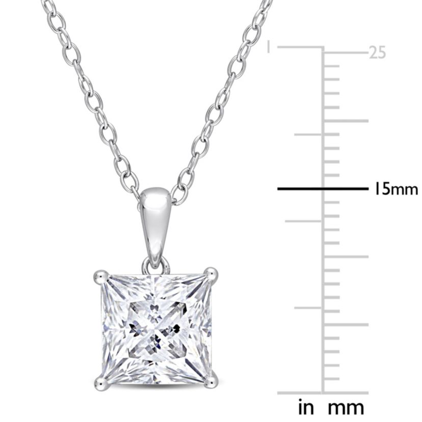 Lab Created 3 ct. t.g.w. Created Moissanite Solitaire Pendant with Chain in Sterling Silver