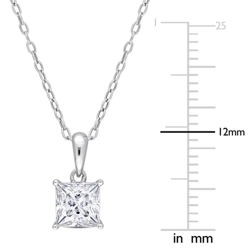 Lab Created 1.25 ct. t.g.w. Created Moissanite Solitaire Pendant with Chain in Sterling Silver