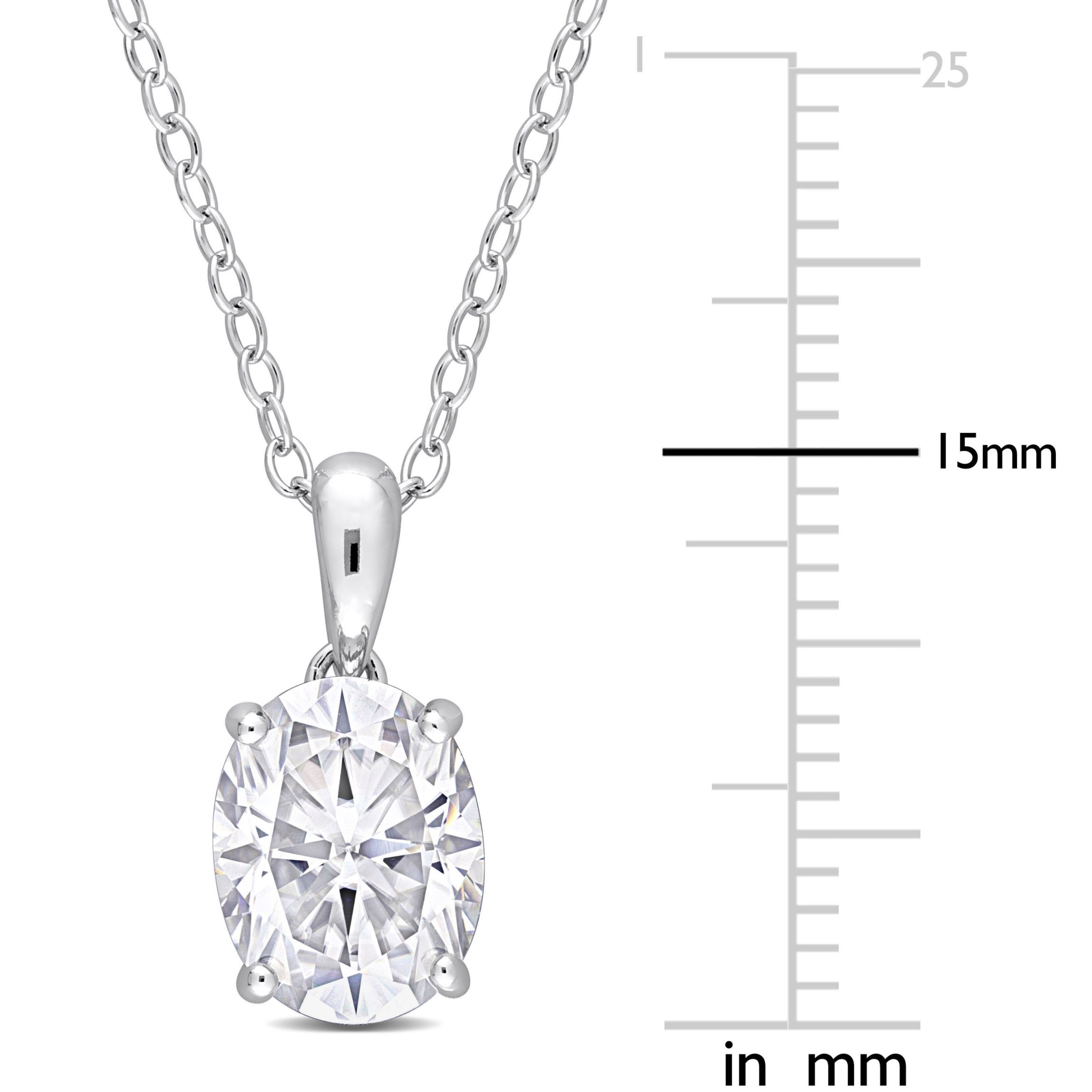 Lab Created 2 ct. t.g.w. Created Moissanite Solitaire Pendant with Chain in Sterling Silver