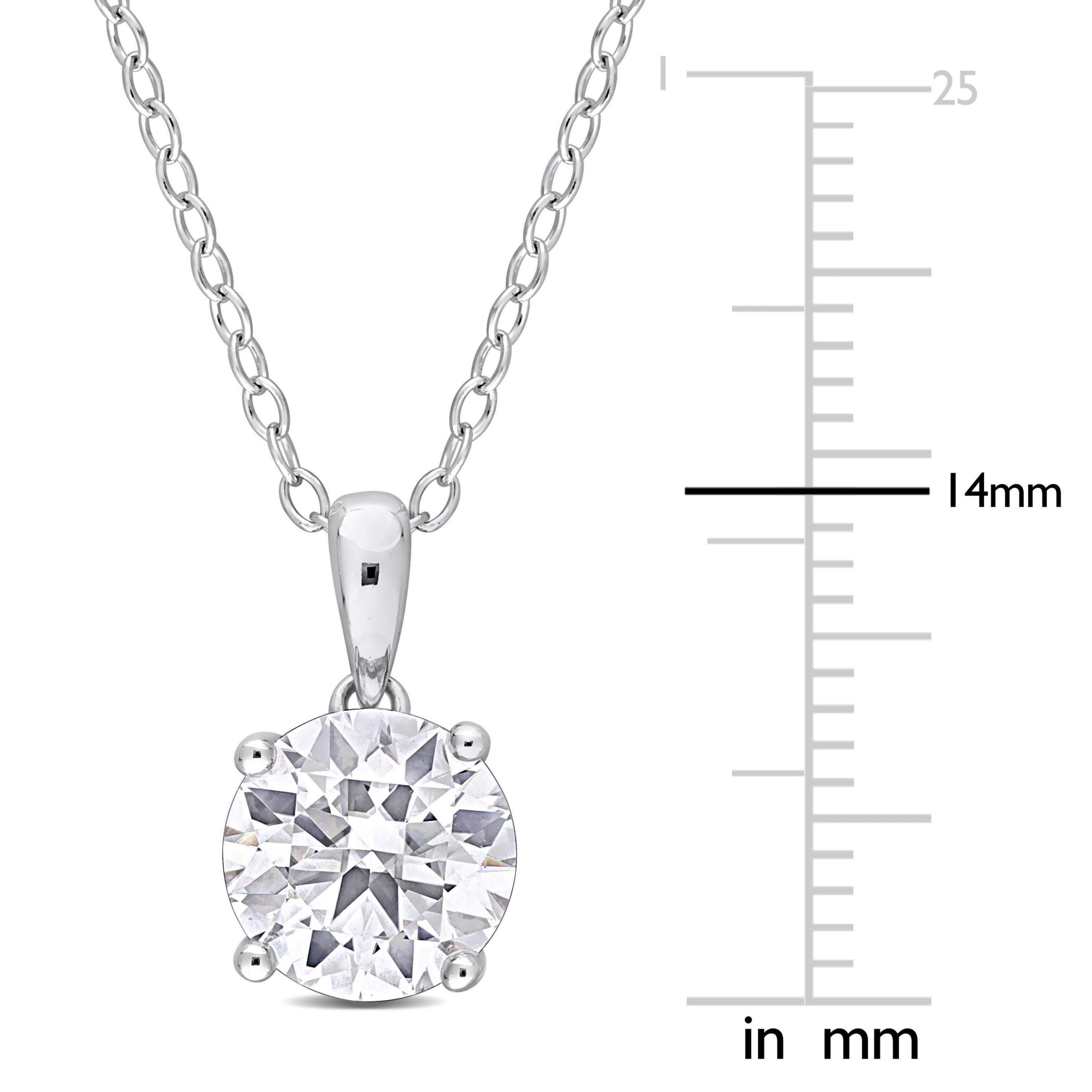 Lab Created 1.85 ct. t.g.w. Created Moissanite Solitaire Pendant with Chain in Sterling Silver