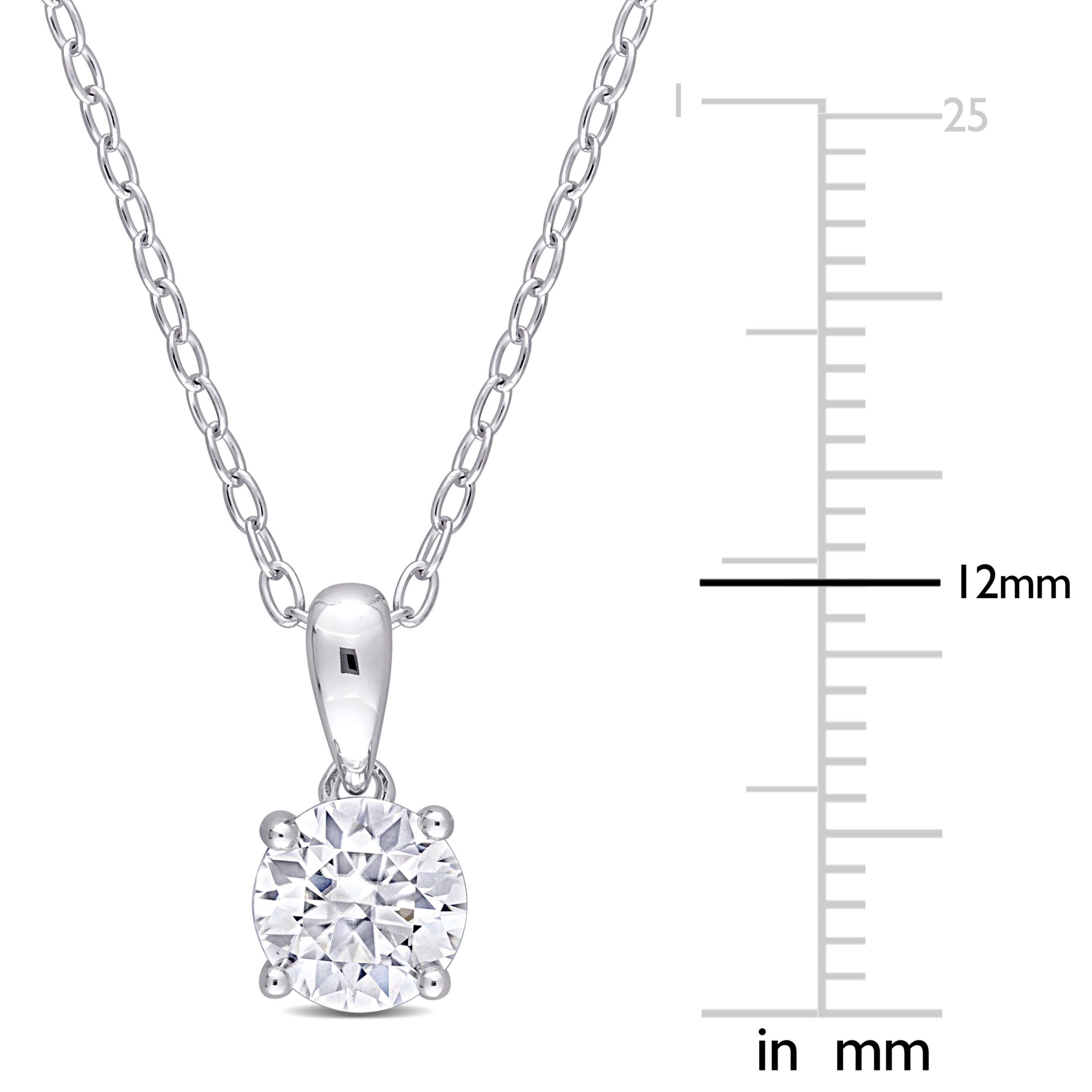 Lab Created 3/4 ct. t.g.w. Created Moissanite Solitaire Pendant with Chain in Sterling Silver