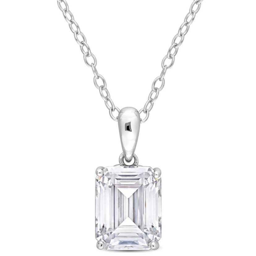 Lab Created 2.5 ct. t.g.w. Created Moissanite Solitaire Pendant with Chain in Sterling Silver