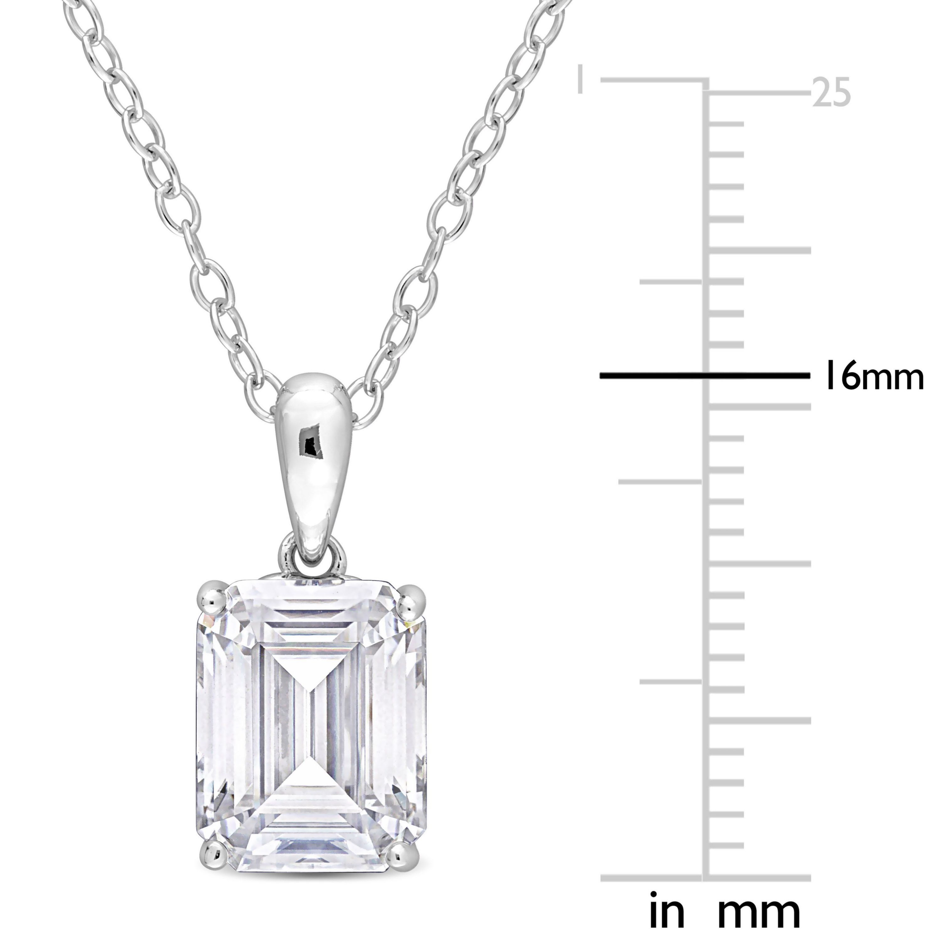 Lab Created 2.5 ct. t.g.w. Created Moissanite Solitaire Pendant with Chain in Sterling Silver