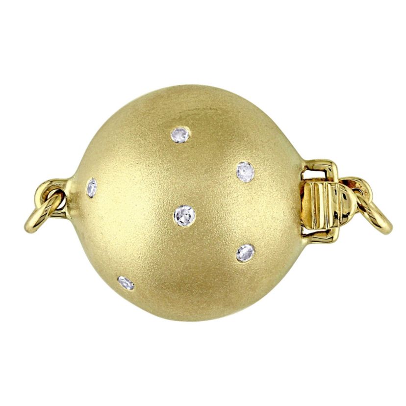 12-16MM Off-Round Golden South Sea Cultured Pearl Necklace with 14K Yellow Gold Diamond Ball Clasp