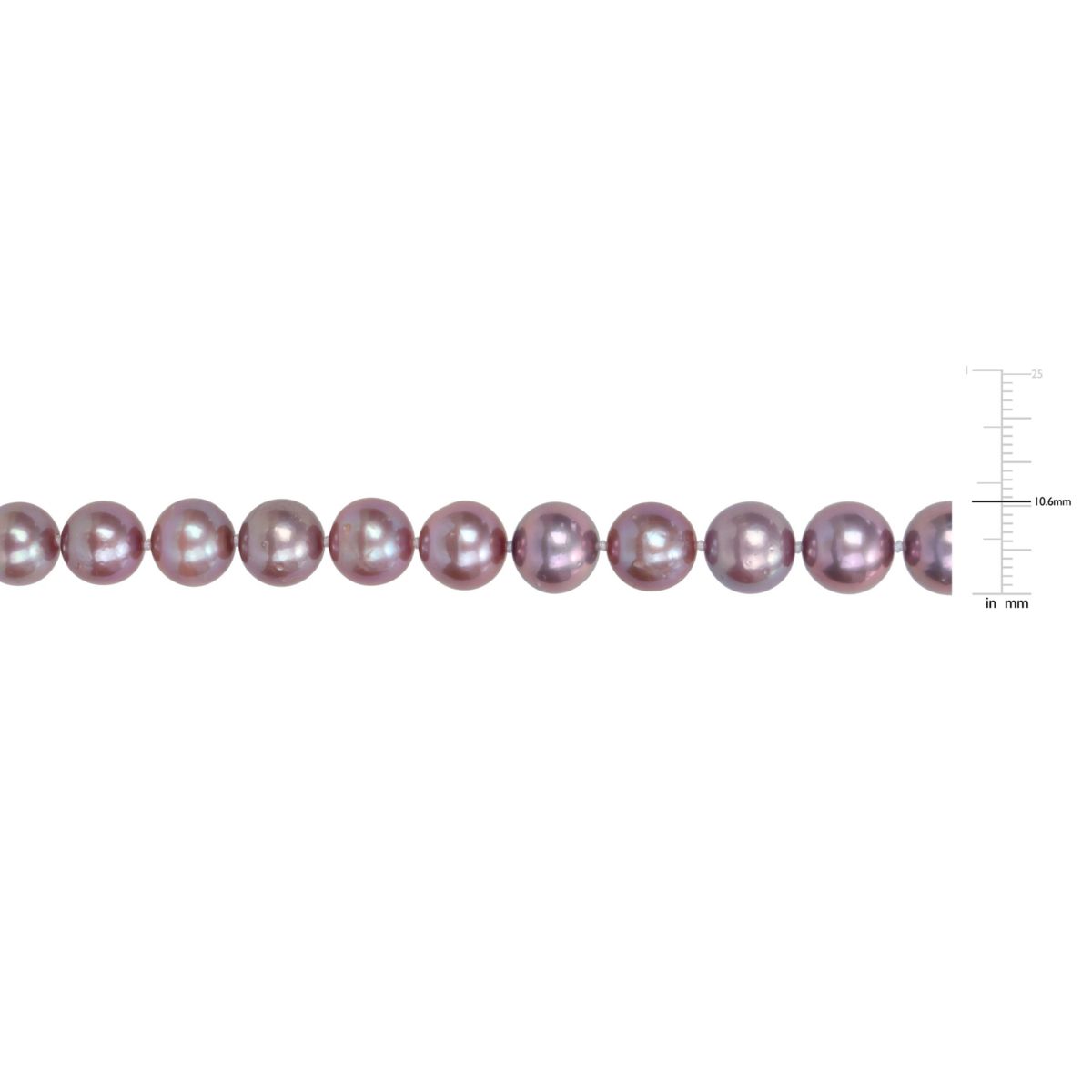 9-10MM Purple Freshwater Cultured Pearl Necklace with Sterling Silver Ball Clasp