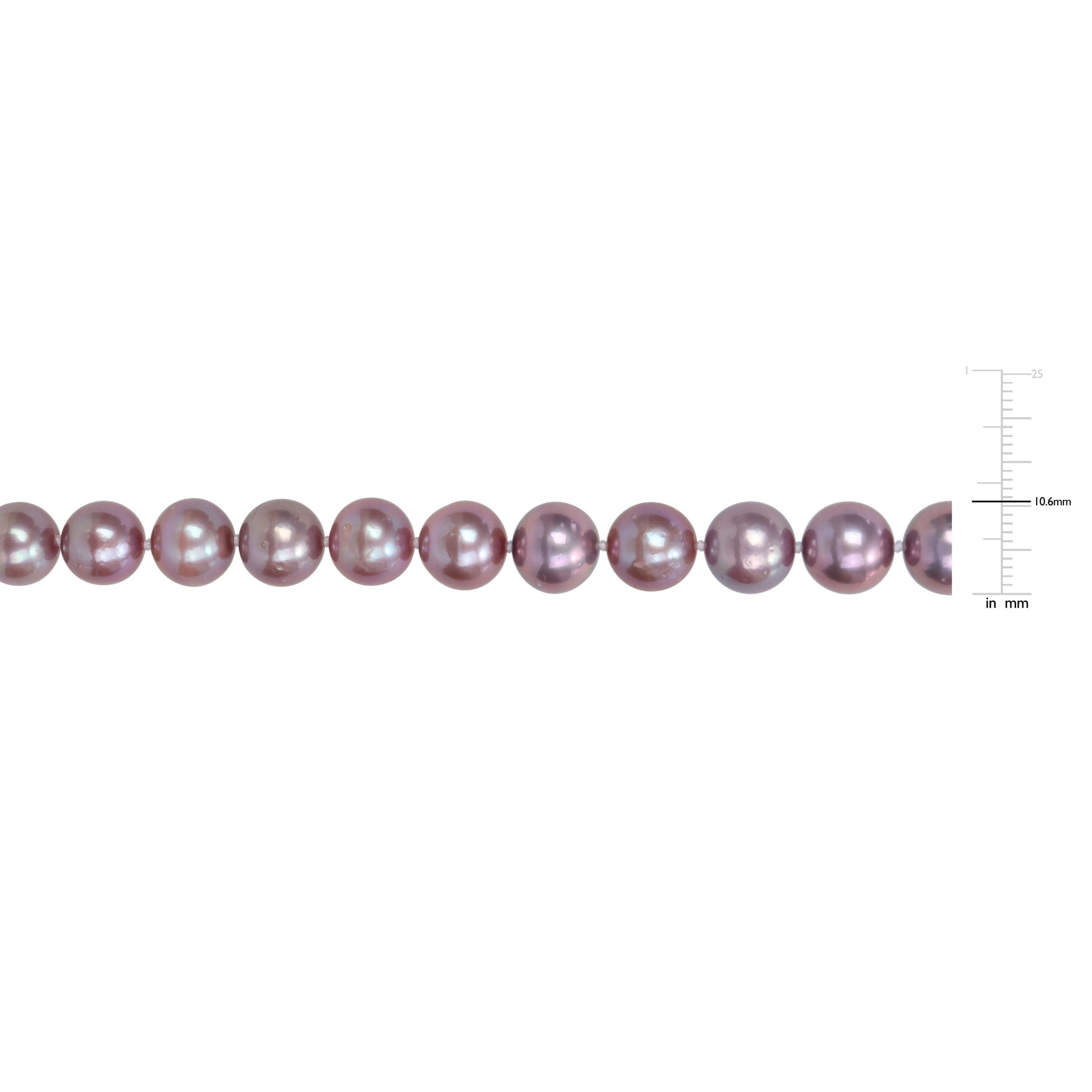 9-10MM Purple Freshwater Cultured Pearl Necklace with Sterling Silver Ball Clasp