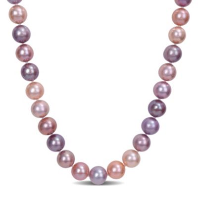 Belk & Co 9-10MM Multi-Color Freshwater Cultured Pearl Necklace with Sterling Silver Ball Clasp, Pink, 18 in