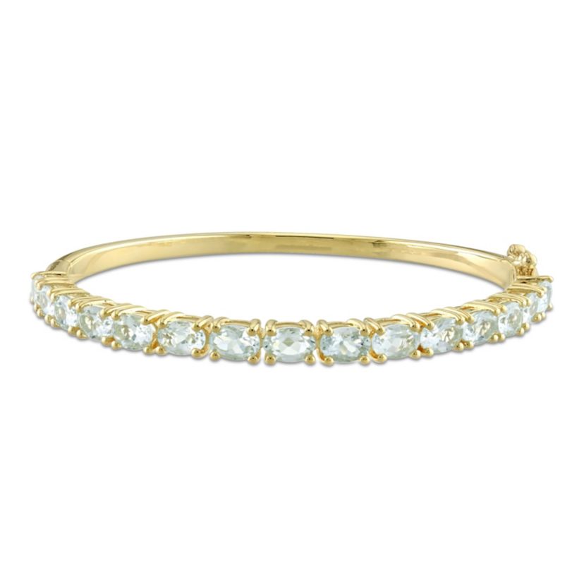 6.3 ct. t.g.w. Aquamarine Bangle in Yellow Plated Stering Silver