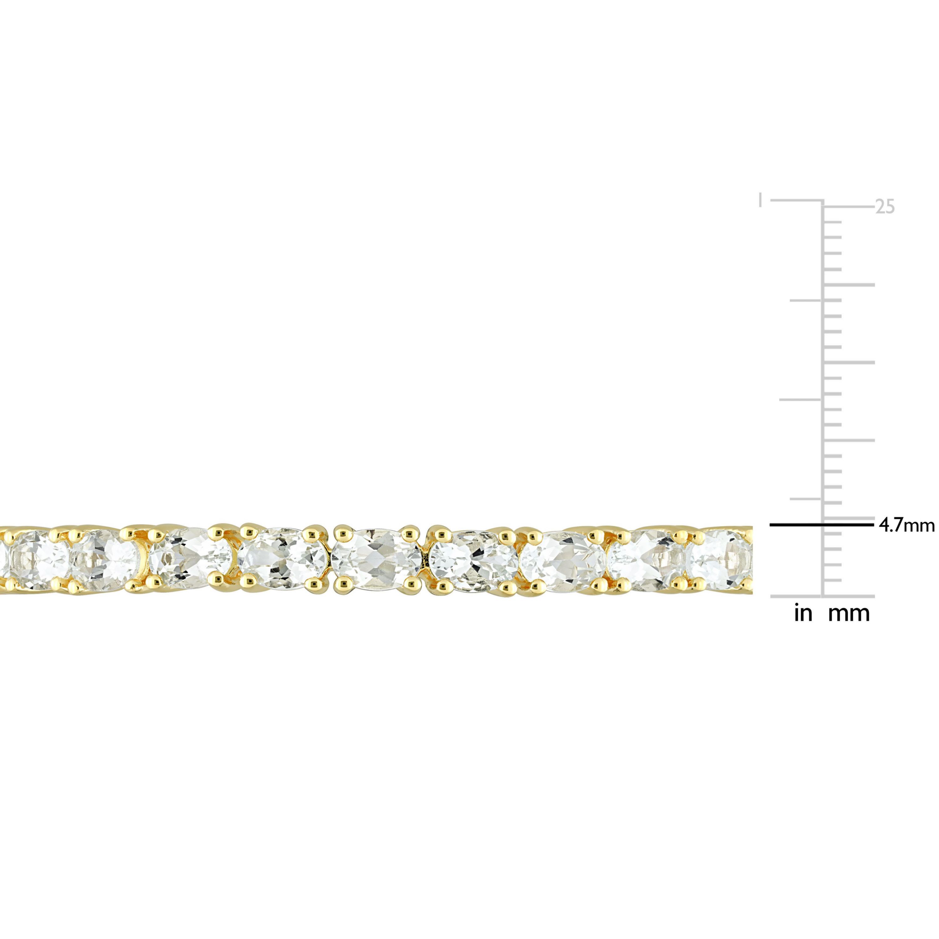 6.3 ct. t.g.w. Aquamarine Bangle in Yellow Plated Stering Silver