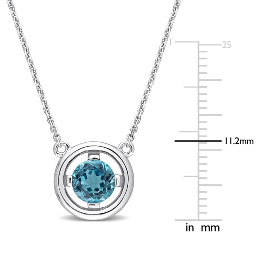 1 ct. t.g.w. London Blue Topaz Pendant with Chain in 14K White Gold