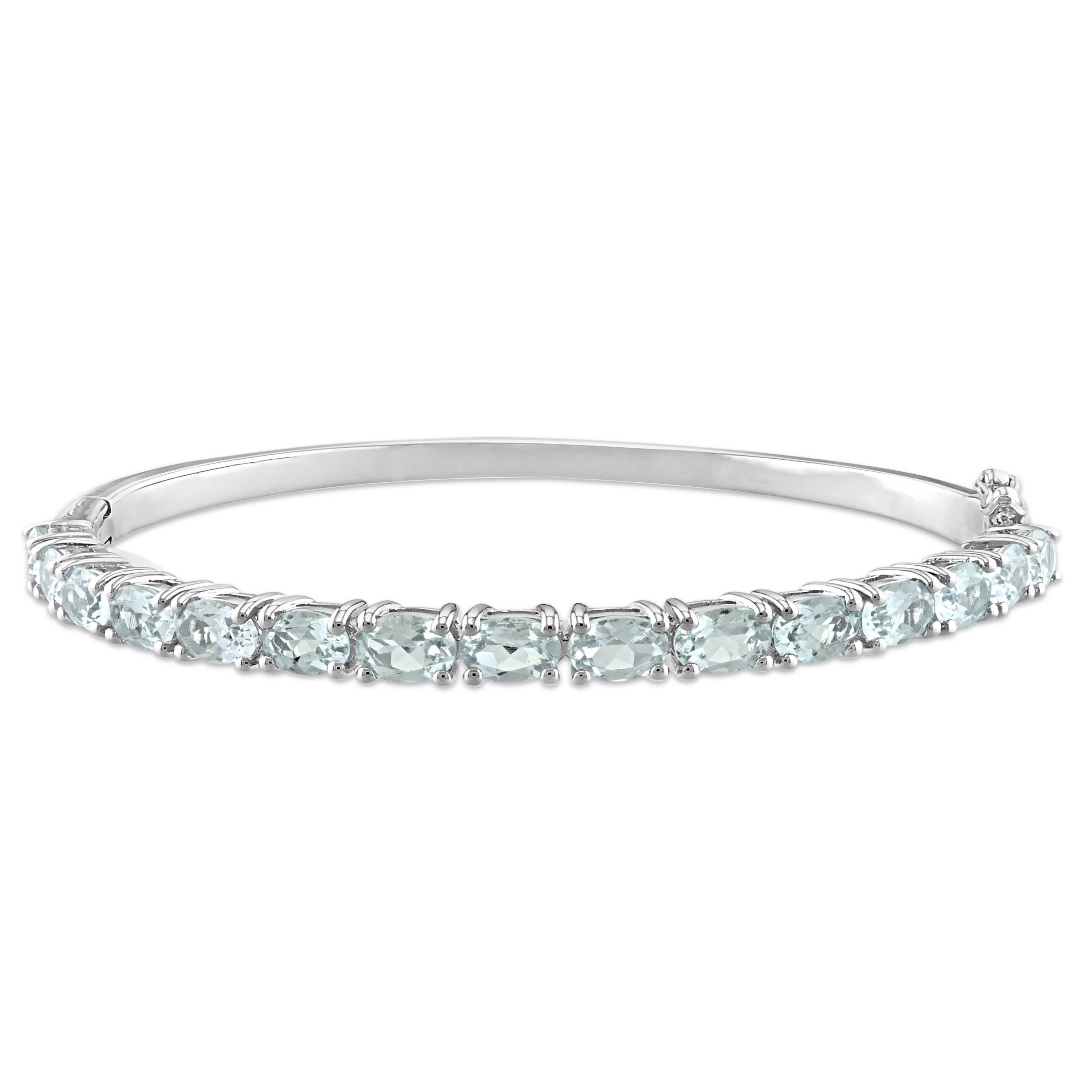 6.3 ct. t.g.w. Aquamarine Bangle in Sterling Silver