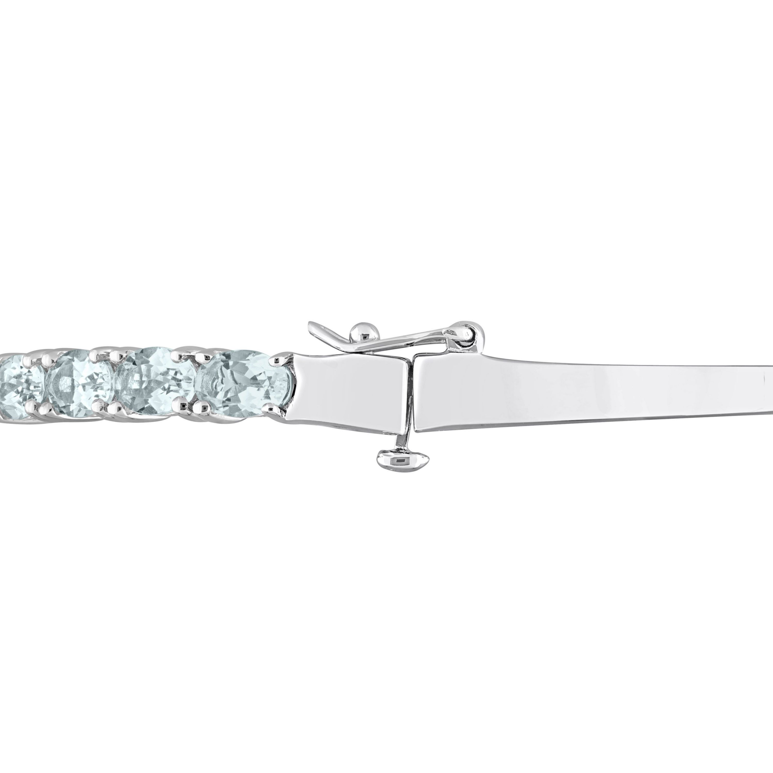 6.3 ct. t.g.w. Aquamarine Bangle in Sterling Silver
