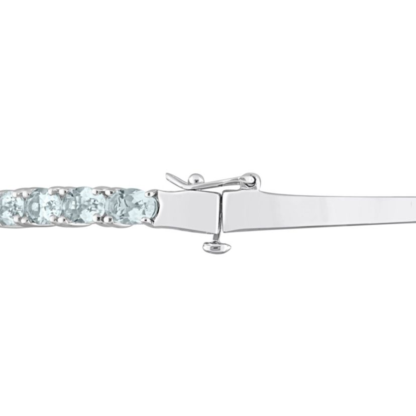 6.3 ct. t.g.w. Aquamarine Bangle in Sterling Silver