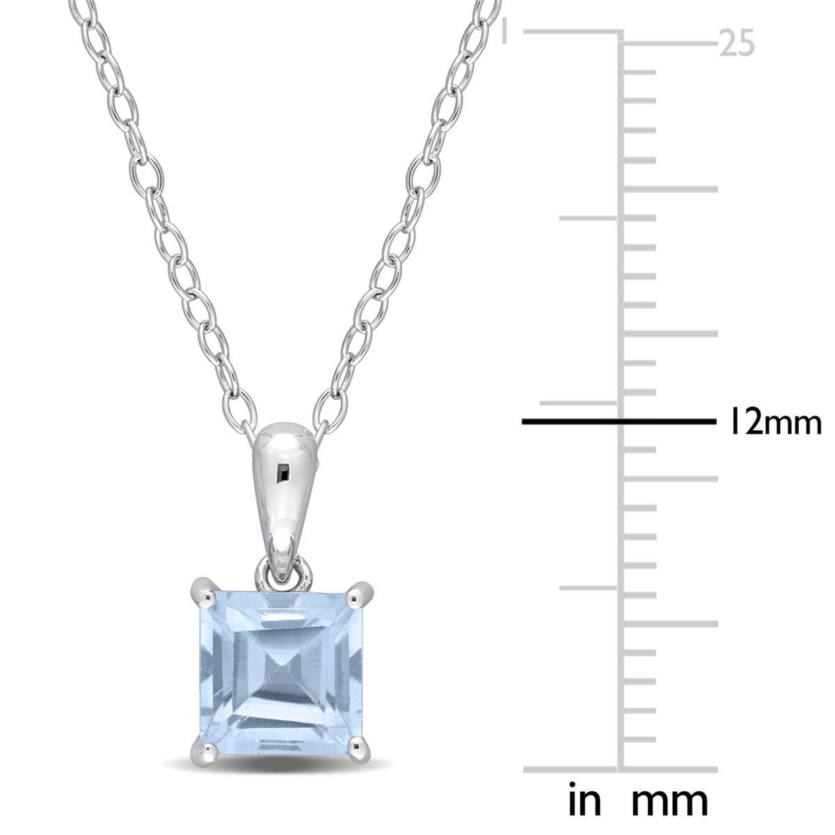 1.5 ct. t.g.w. Sky Blue Topaz Solitaire Pendant with Chain in Sterling Silver