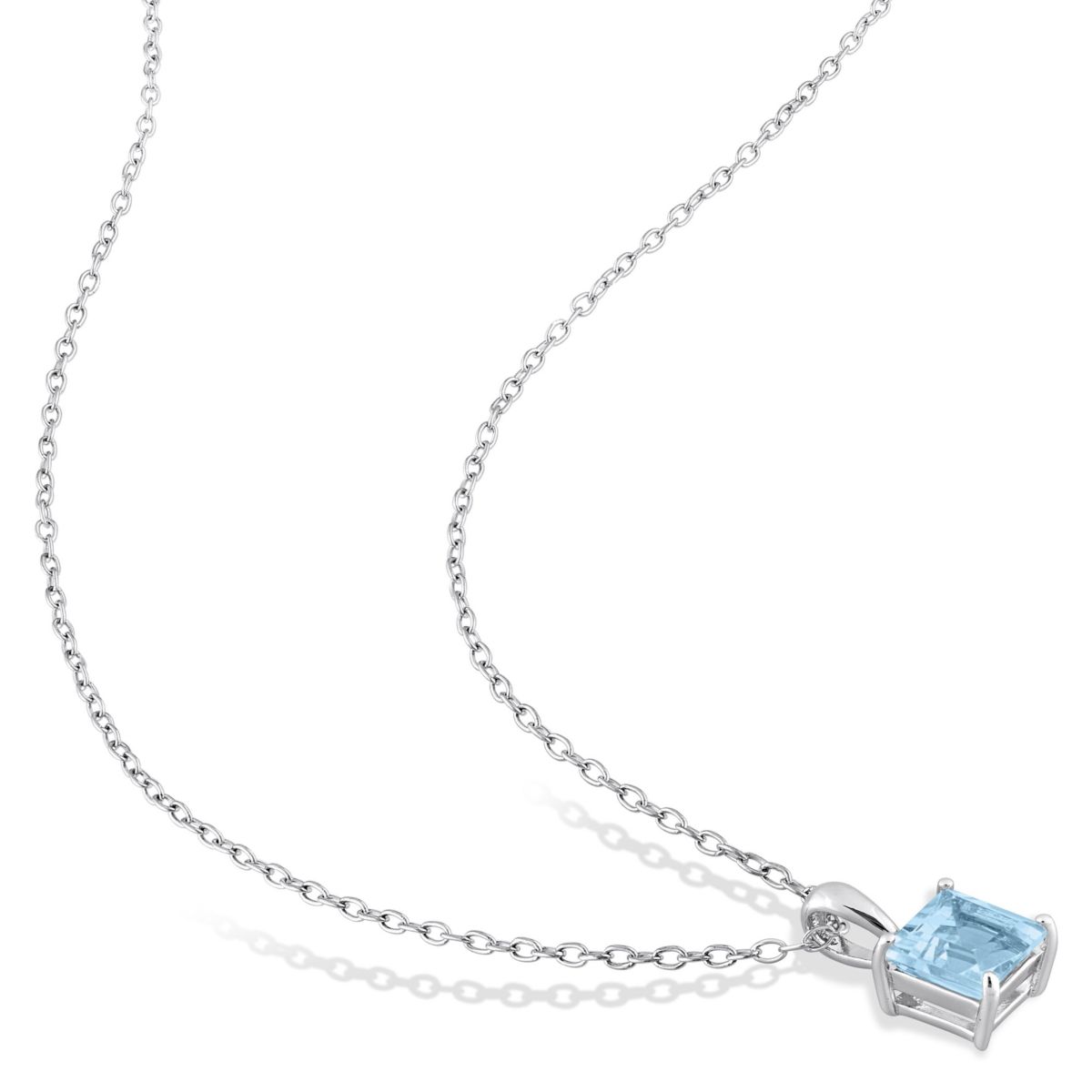 1.5 ct. t.g.w. Sky Blue Topaz Solitaire Pendant with Chain in Sterling Silver