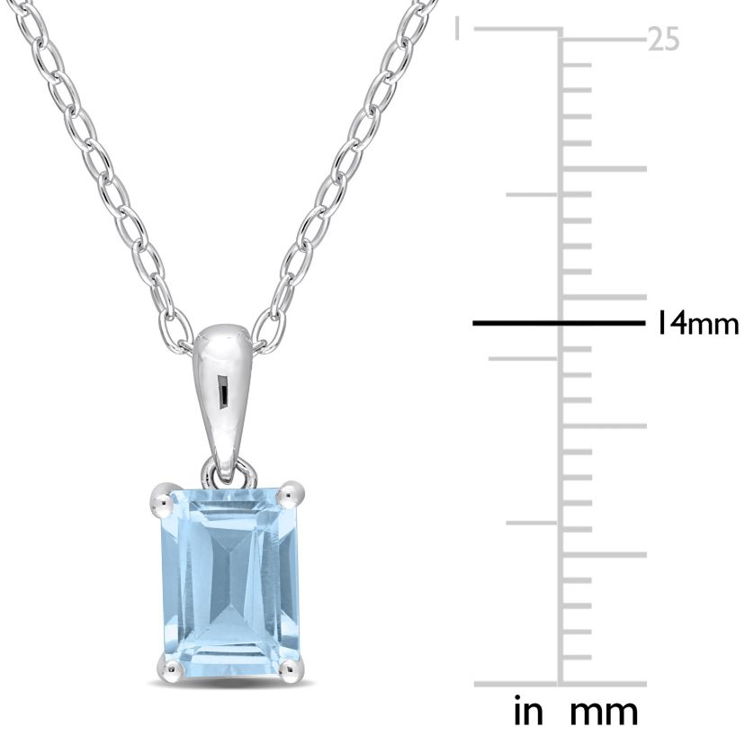 1.2 ct. t.g.w. Sky Blue Topaz Solitaire Pendant with Chain in Sterling Silver