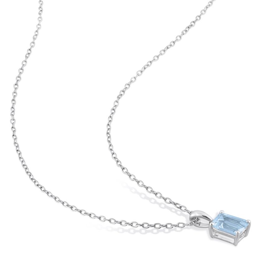 1.2 ct. t.g.w. Sky Blue Topaz Solitaire Pendant with Chain in Sterling Silver
