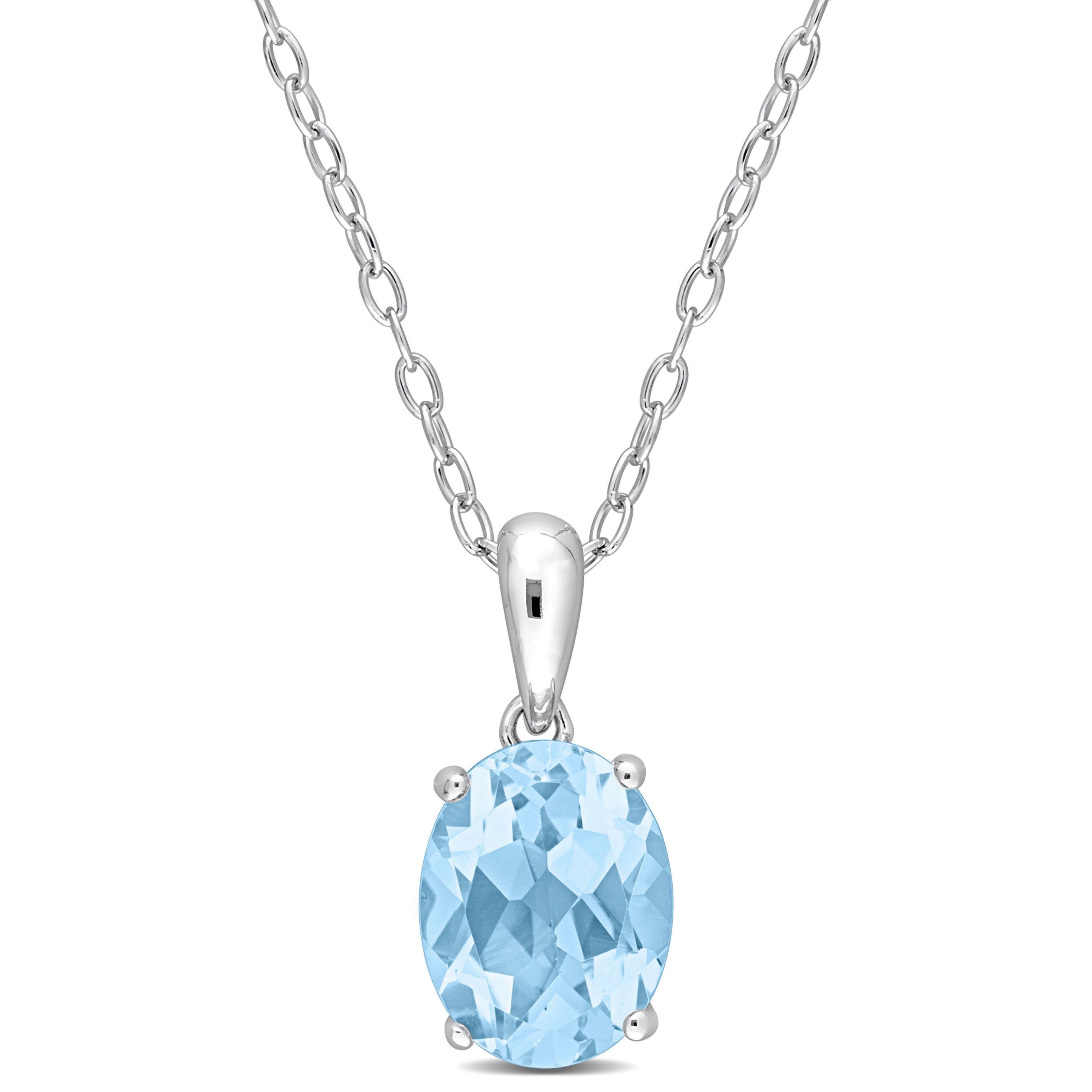 2.5 ct. t.g.w. Sky Blue Topaz Solitaire Pendant with Chain in Sterling Silver