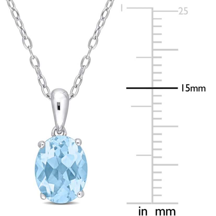 2.5 ct. t.g.w. Sky Blue Topaz Solitaire Pendant with Chain in Sterling Silver