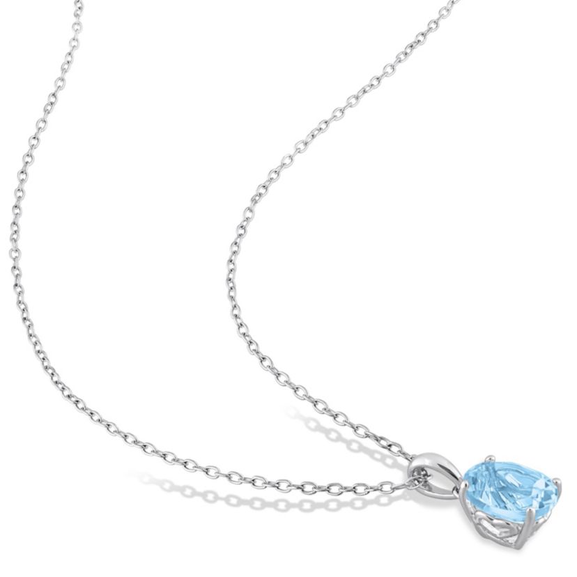 2.5 ct. t.g.w. Sky Blue Topaz Solitaire Pendant with Chain in Sterling Silver