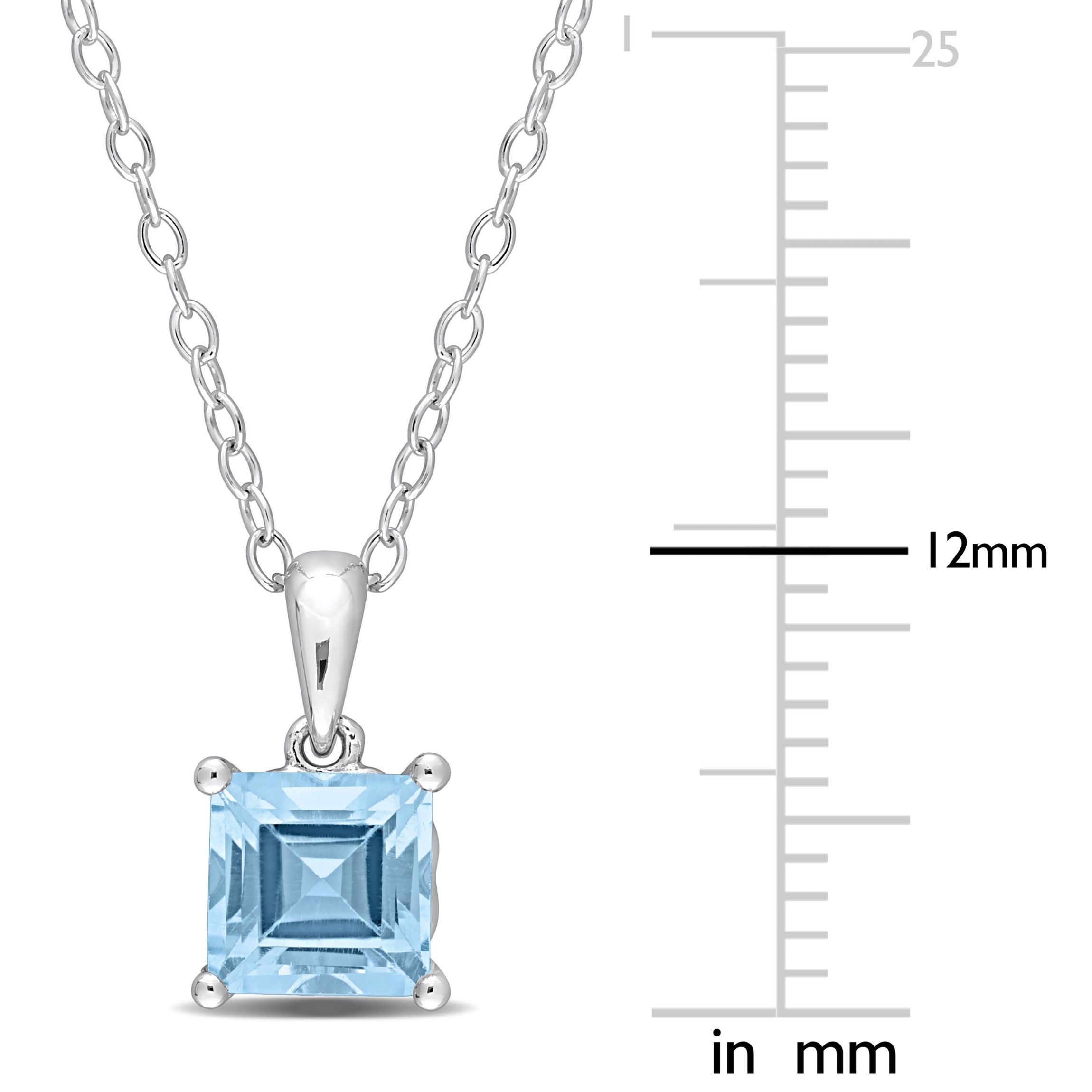 1.5 ct. t.g.w. Sky Blue Topaz Solitaire Pendant with Chain in Sterling Silver