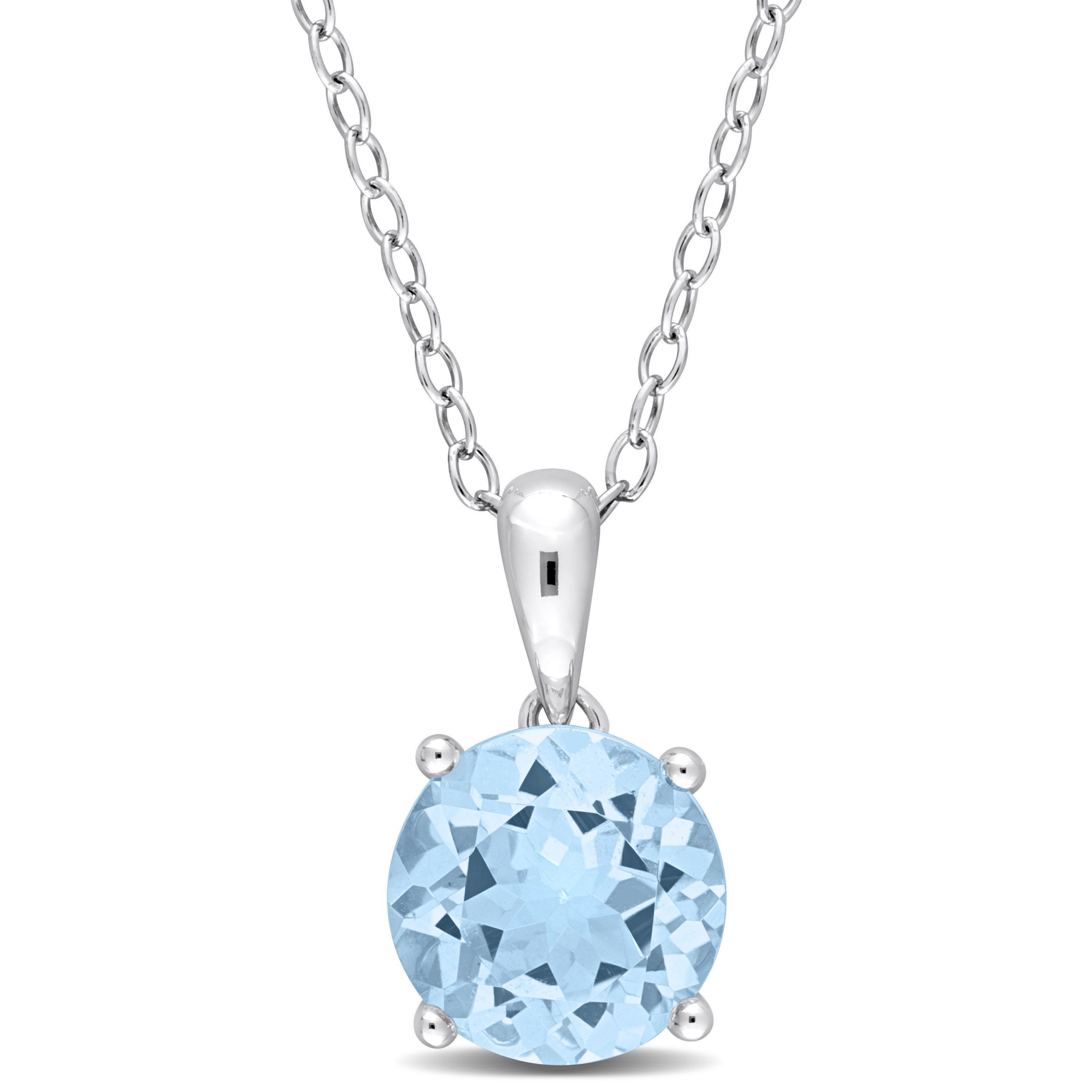 2.35 ct. t.g.w. Sky Blue Topaz Solitaire Pendant with Chain in Sterling Silver