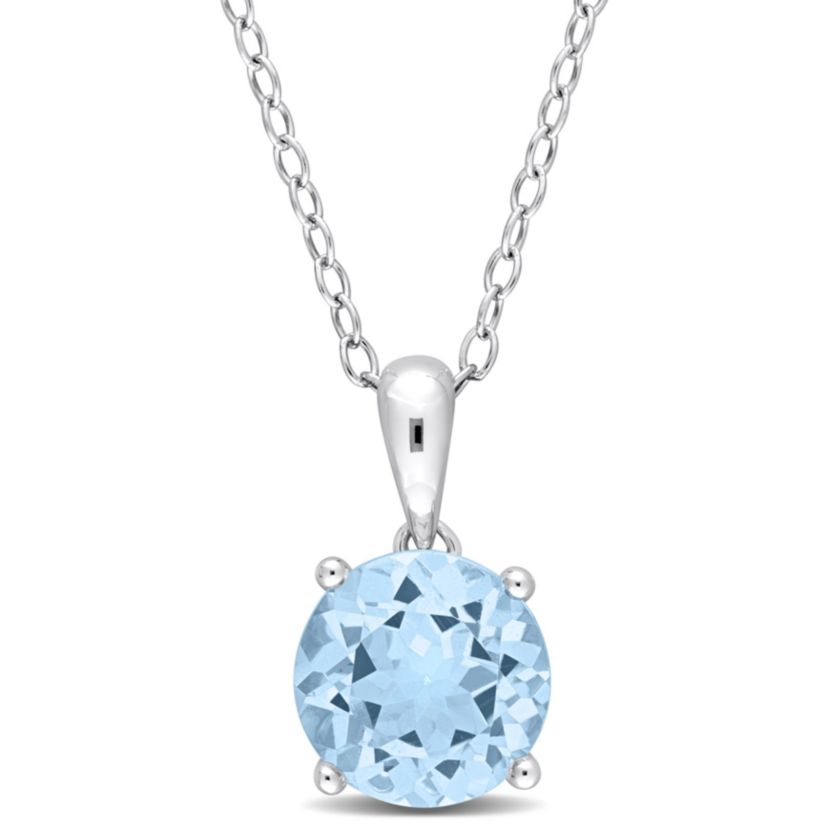 2.35 ct. t.g.w. Sky Blue Topaz Solitaire Pendant with Chain in Sterling Silver