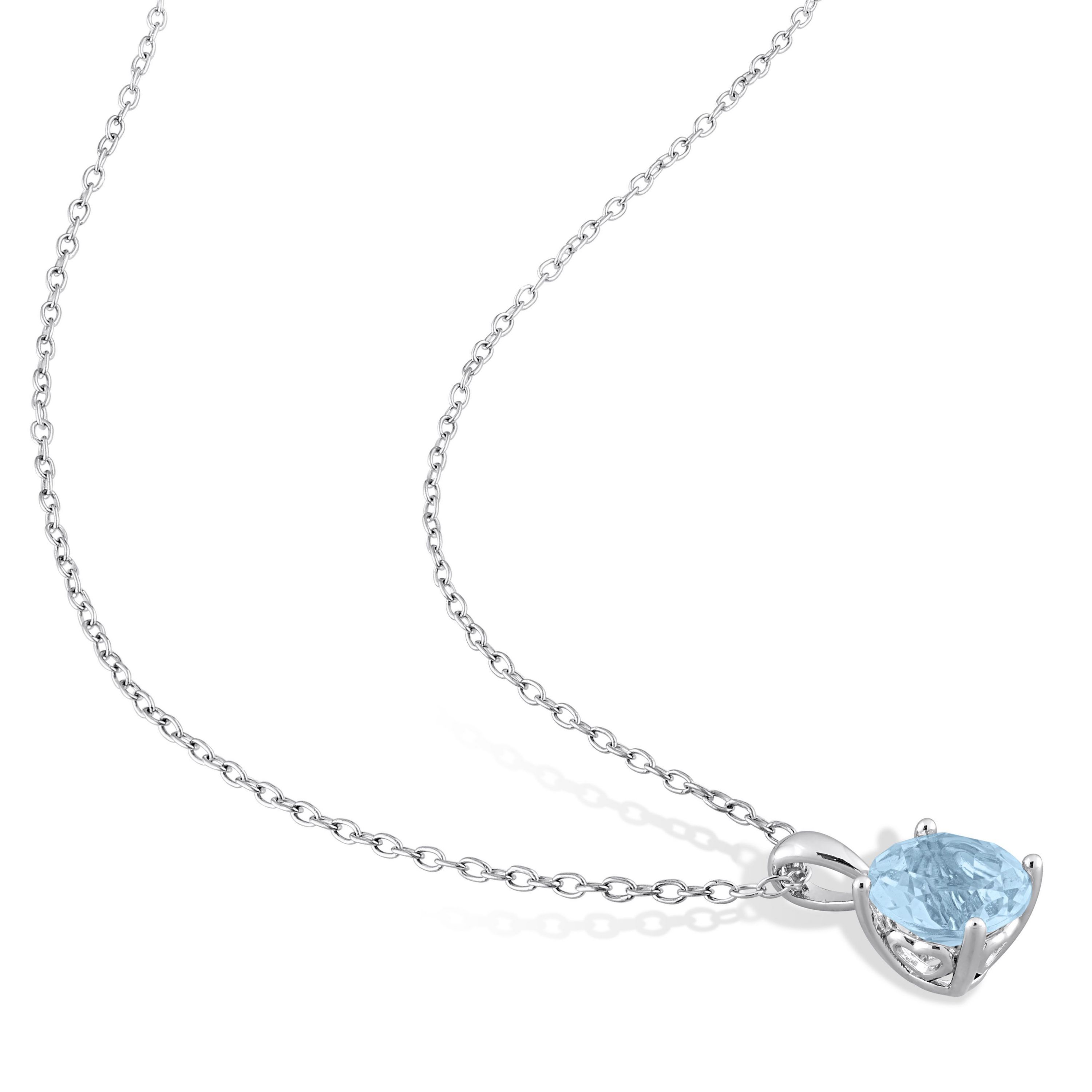 2.35 ct. t.g.w. Sky Blue Topaz Solitaire Pendant with Chain in Sterling Silver