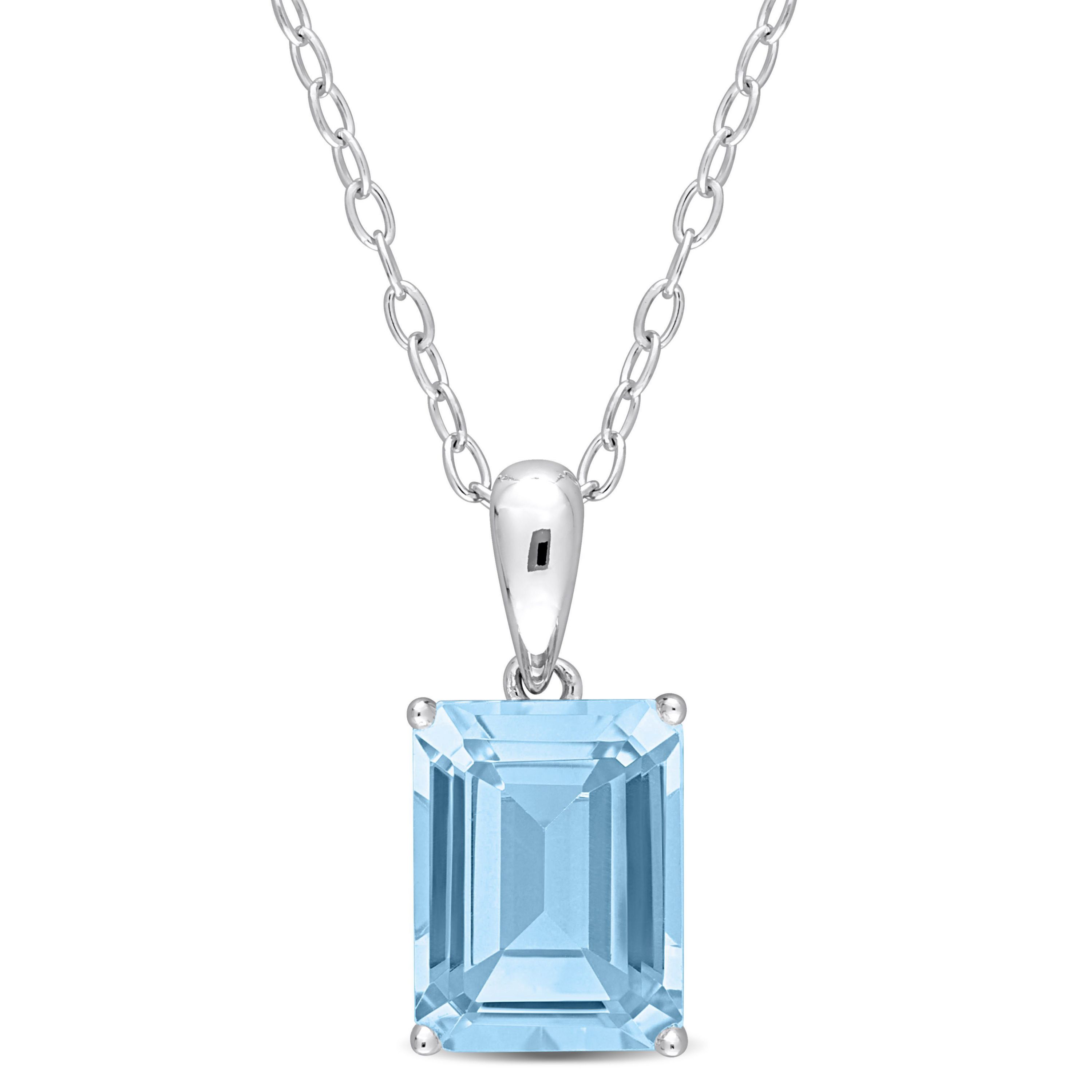 2.75 ct. t.g.w. Sky Blue Topaz Solitaire Pendant with Chain in Sterling Silver