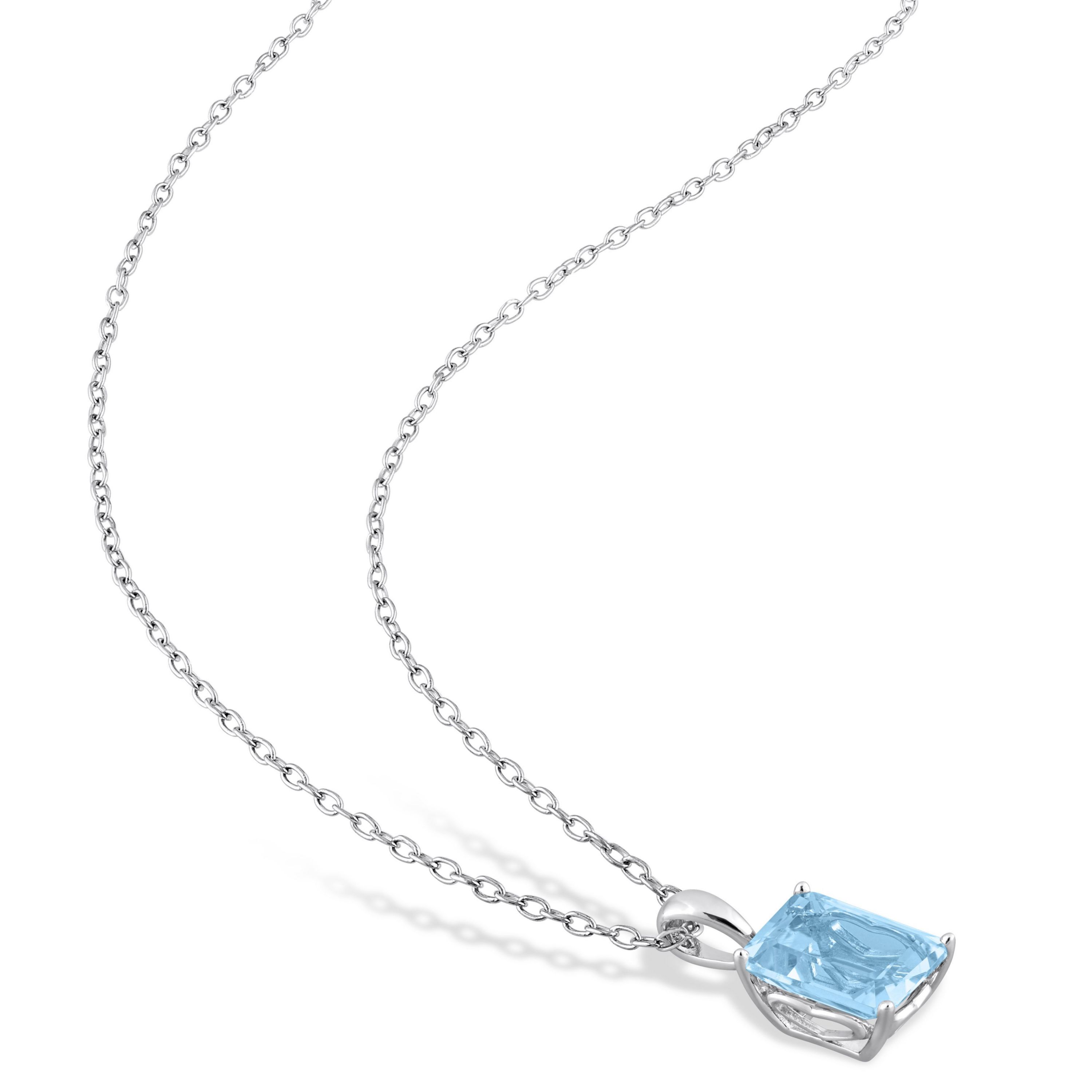 2.75 ct. t.g.w. Sky Blue Topaz Solitaire Pendant with Chain in Sterling Silver