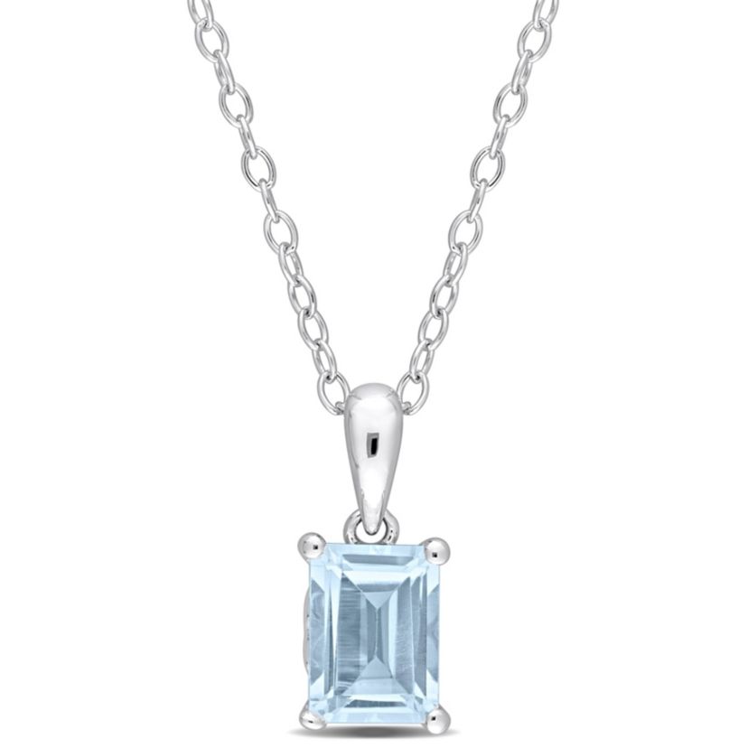 1.2 ct. t.g.w. Sky Blue Topaz Solitaire Pendant with Chain in Sterling Silver