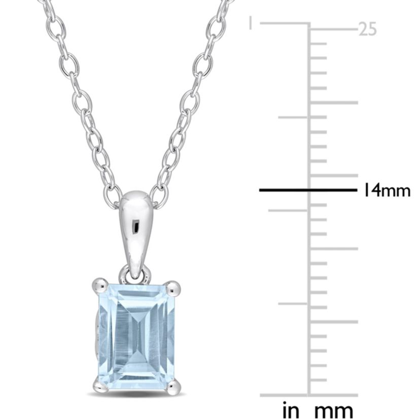 1.2 ct. t.g.w. Sky Blue Topaz Solitaire Pendant with Chain in Sterling Silver