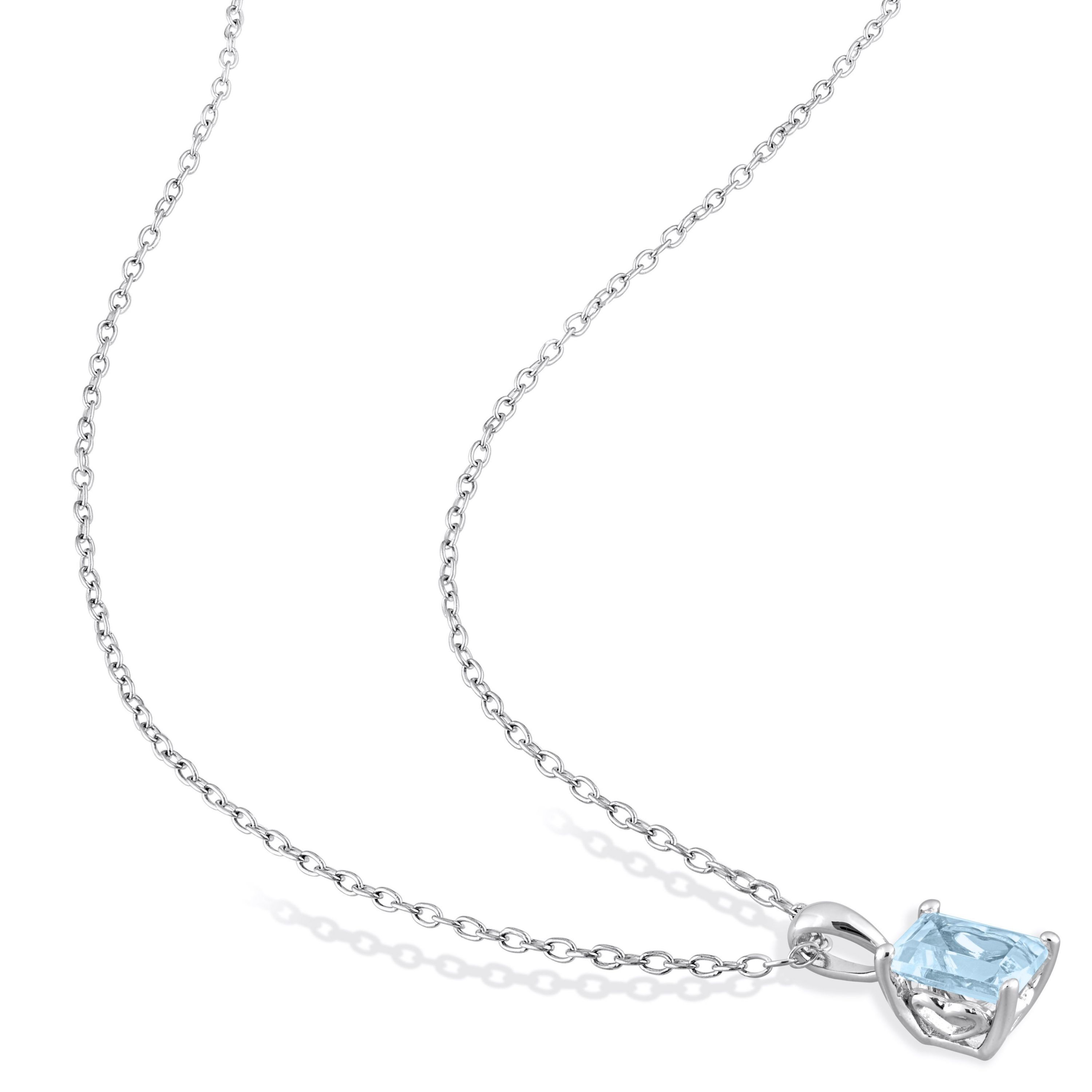 1.2 ct. t.g.w. Sky Blue Topaz Solitaire Pendant with Chain in Sterling Silver
