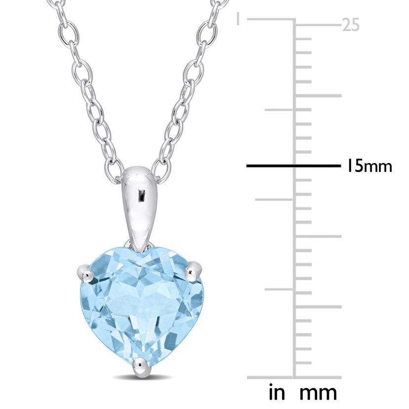 2 ct. t.g.w. Sky Blue Topaz Solitaire Pendant with Chain in Sterling Silver