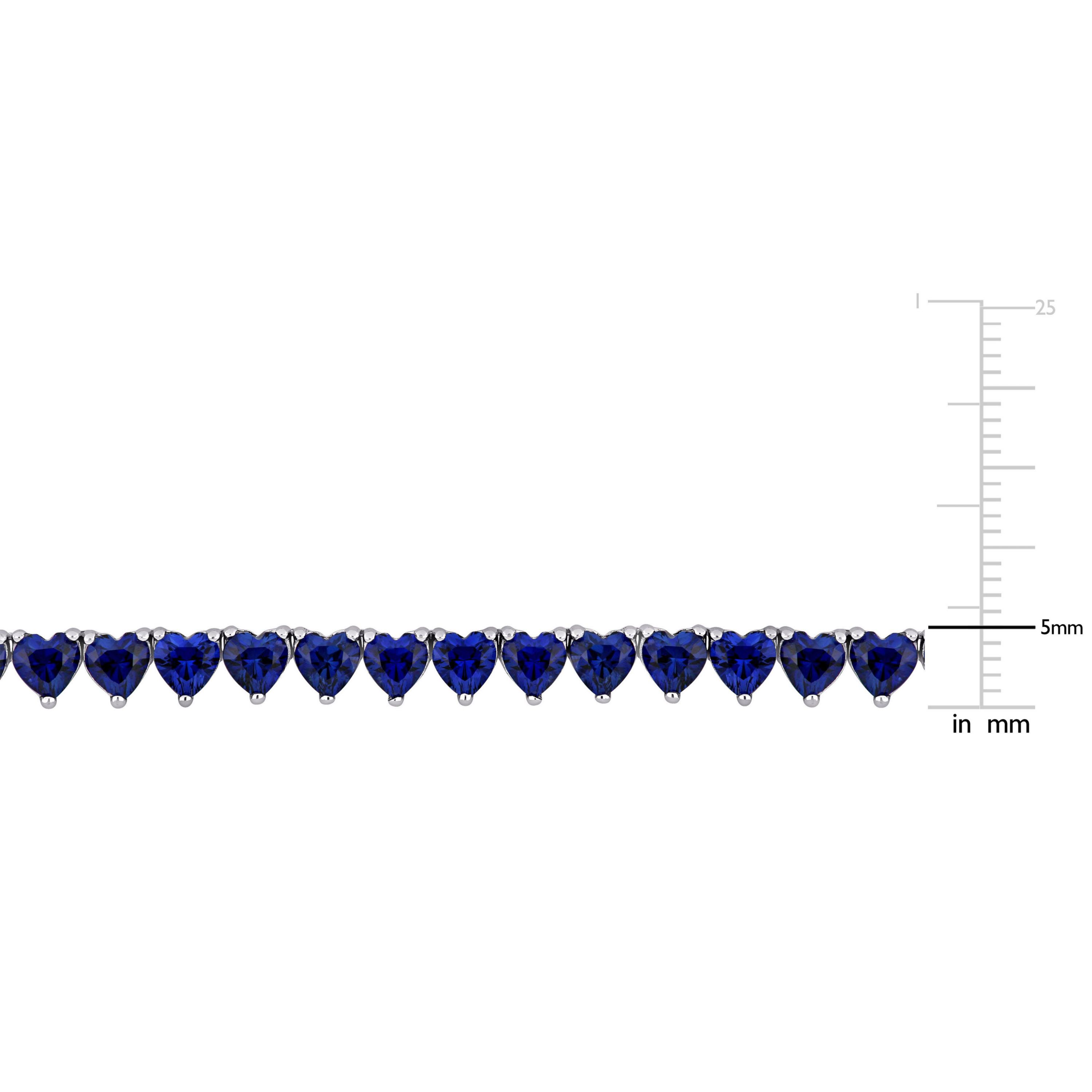 31.2 ct. t.g.w. Created Blue Sapphire Necklace in Sterling Silver