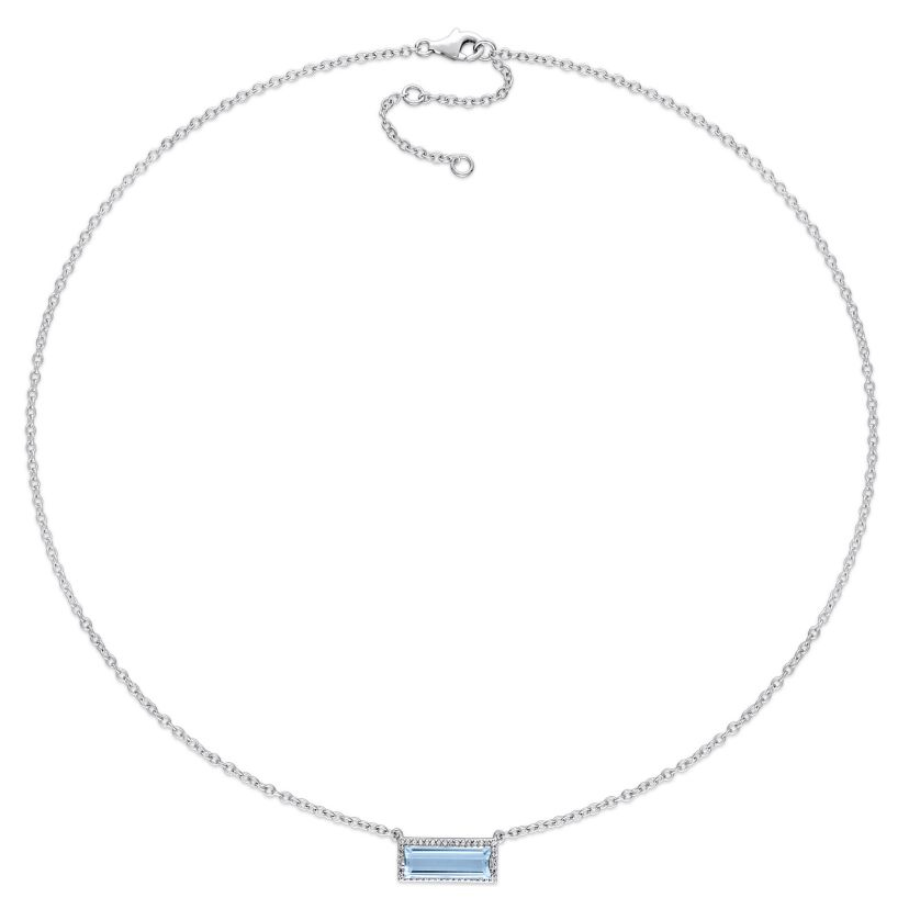 2-Piece Set of 9.55 ct. t.g.w. Sky Blue Topaz and White Sapphire Halo Earrings and Necklace in Sterling Silver