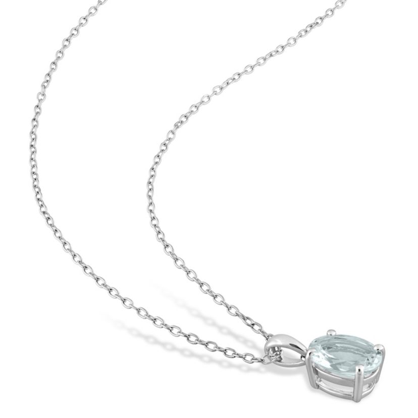 2-Piece Set of 4.50 ct. t.g.w. Aquamarine Earrings and Pendant with Chain in Sterling Silver