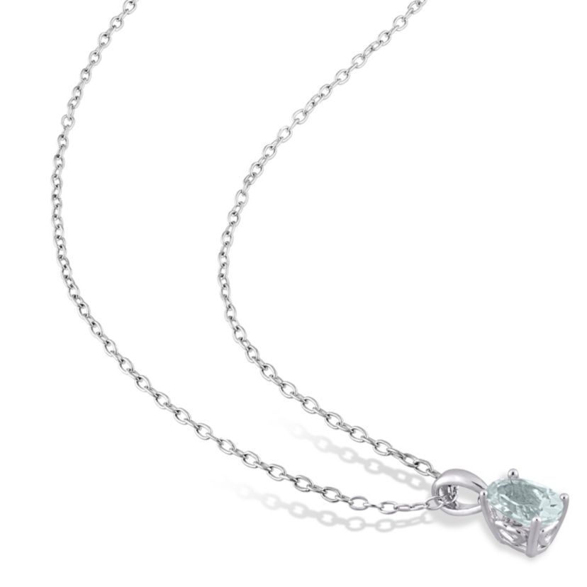 2-Piece Set of 1.8 ct. t.g.w. Aquamarine Solitaire Earrings and Pendant with Chain in Sterling Silver